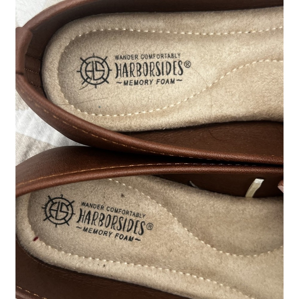 Harborsides Flats Brown with Multicolor Straps, Memory Foam, Women's Size 9W - Picture 3 of 6